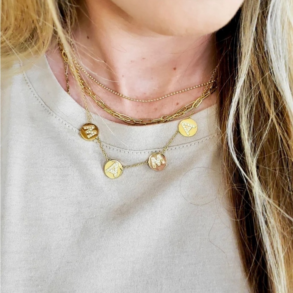 Oak & Ivy Mama CZ Stone Necklace 18” NWT